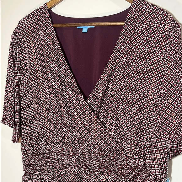 NWT Draper Burgundy Multi Ruched Flutter Sleeve Dress, Women’s XXL - Picture 2 of 8